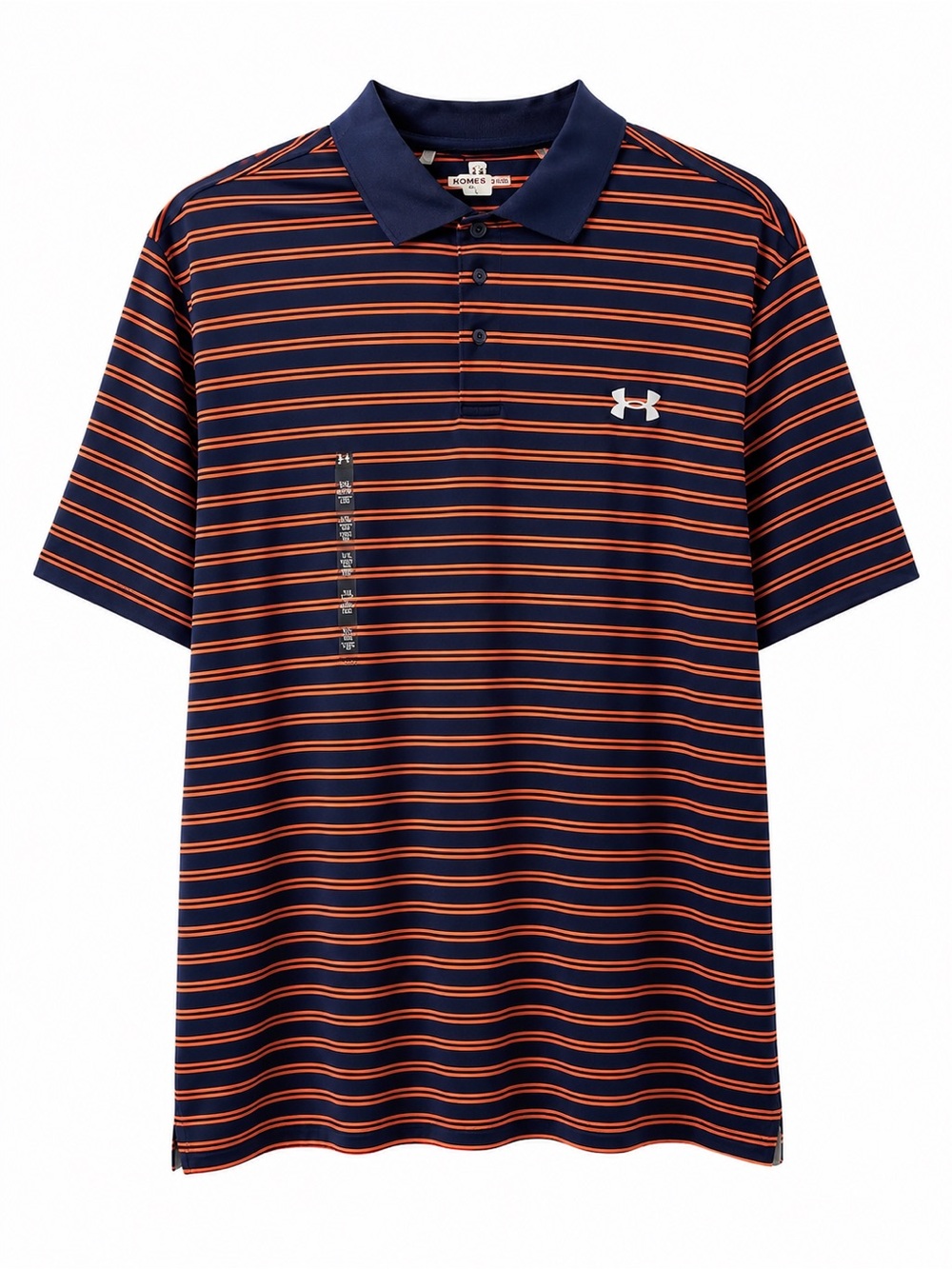 Underarmour Under Armour Men’s Performance Striped Polo Shirt Navy & Orange XL